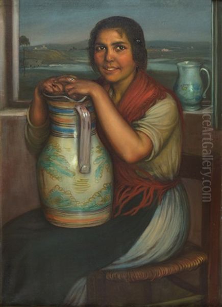 Gitana De Cordoba Oil Painting by Julio Romero De Torres