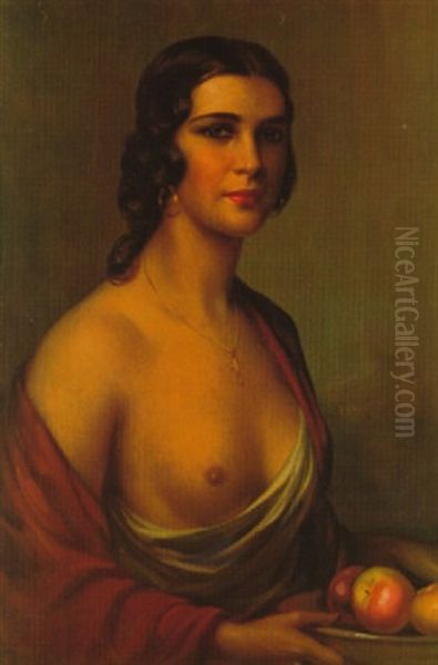 Muse Gitana Oil Painting by Julio Romero De Torres