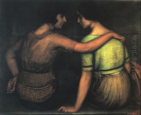 La Dicha Oil Painting by Julio Romero De Torres