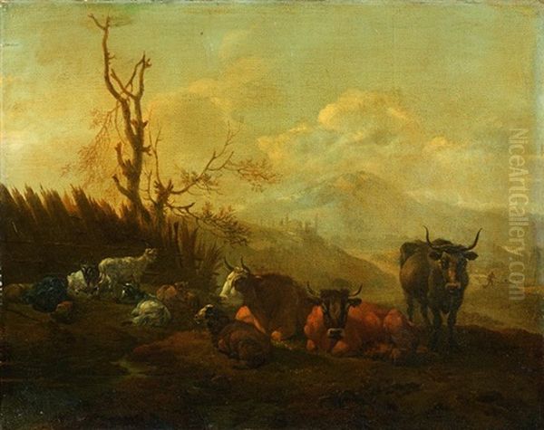 Paysage Au Troupeau Oil Painting by Willem Romeyn