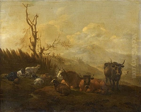 Paysage Au Troupeau Oil Painting by Willem Romeyn