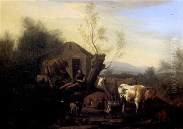 Paysage Pastoral Oil Painting by Willem Romeyn