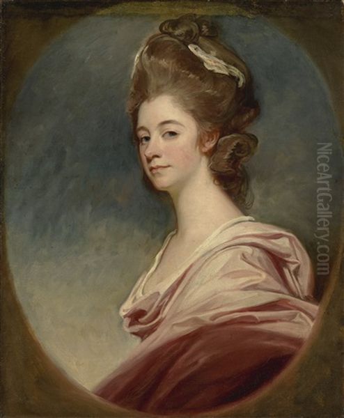 Portrait Of Lady Emilia Kerr (1756-1832), Half-length Oil Painting by George Romney