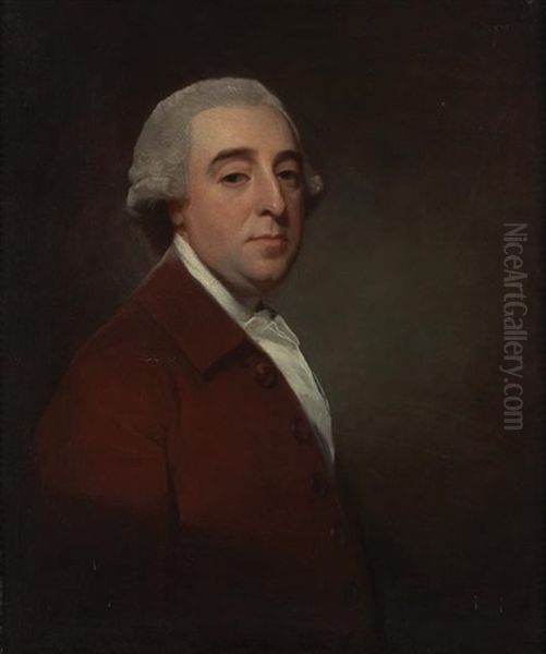 Portrait Of A Gentleman Said To Be John Wright Of Kelvedon Hall, Kelvedon Hatch, Essex Oil Painting by George Romney