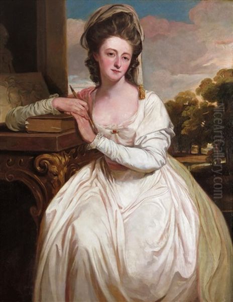 Portrait Of Miss Charlotte Bettesworth Oil Painting by George Romney