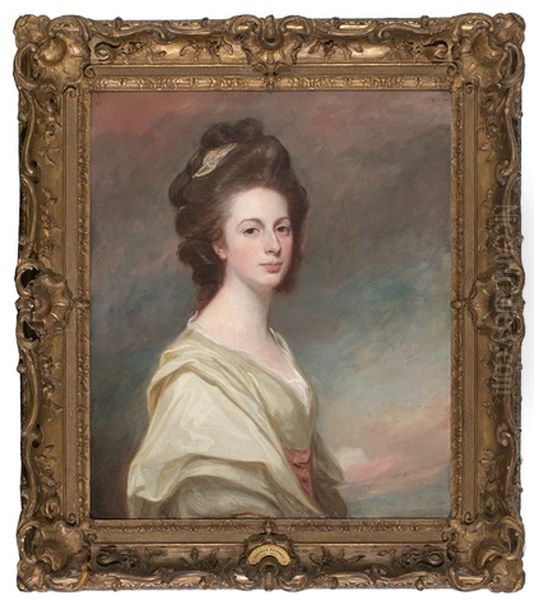 Retrato De Mrs. Sarah Mills Oil Painting by George Romney