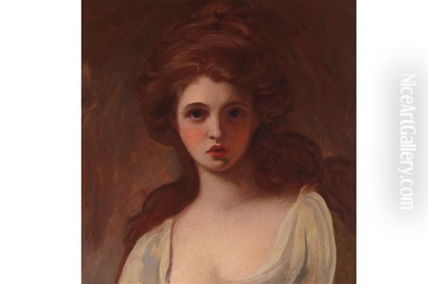 A Portrait Of Lady Emma Hamilton (1765-1815) Oil Painting by George Romney