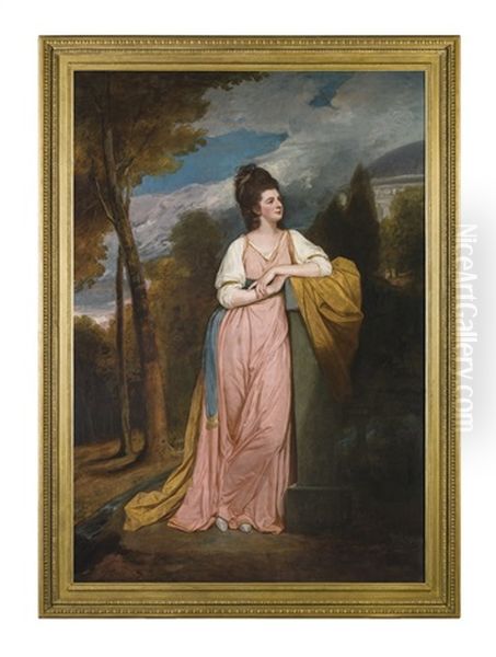 Portrait Of Lady Elizabeth Capell, Lady Monson (1755-1834) Oil Painting by George Romney