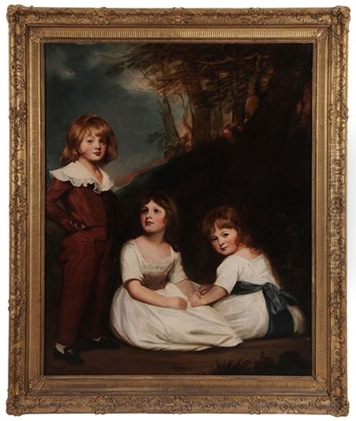 Portrait Of Mr. Adye's Children (the Willett Children) Oil Painting by George Romney