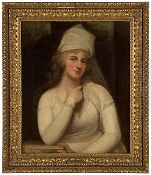 A Portrait Of Anne, Marchioness Townshend Oil Painting by George Romney