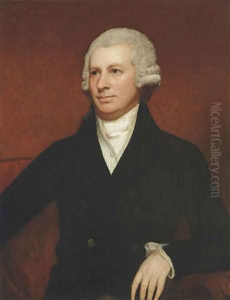 Portrait Of John Sparling (d. 1778), Half-length, In A Black Coat Oil Painting by George Romney