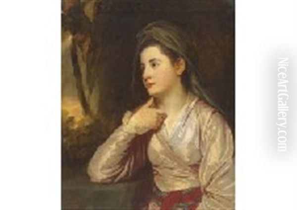 Lady Oil Painting by George Romney