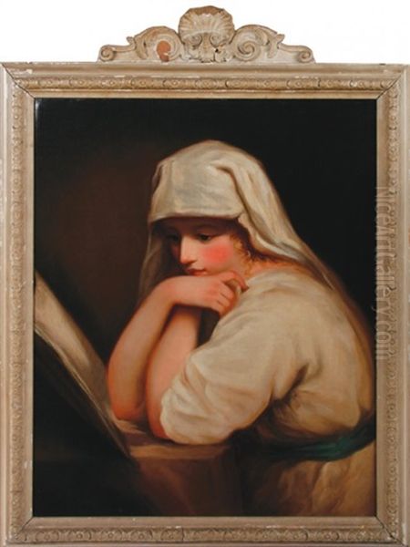 Portrait Of Lady Hamilton As Contemplation Oil Painting by George Romney