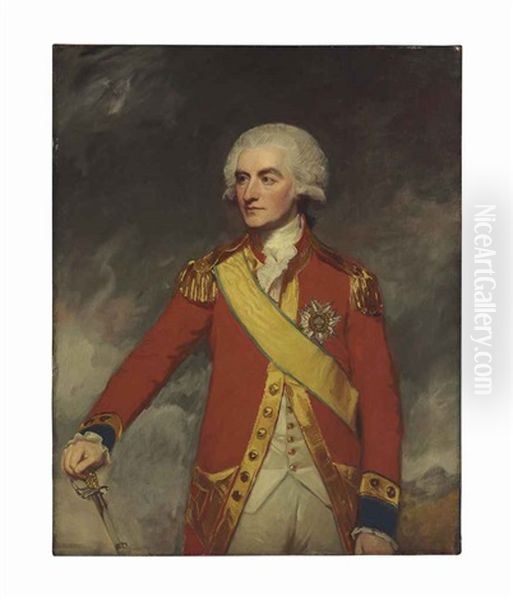 A Portrait Of John Mackenzie, Lord Macleod, Half-length Oil Painting by George Romney