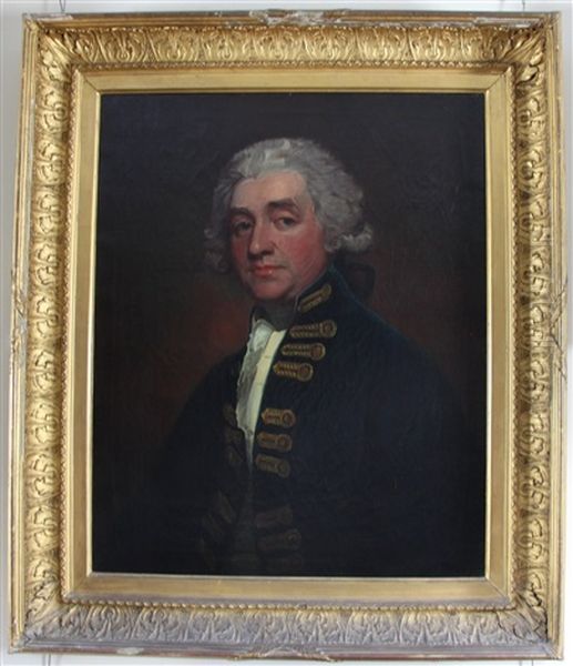 Portrait Of Admiral Sir Joshua Rowley Oil Painting by George Romney