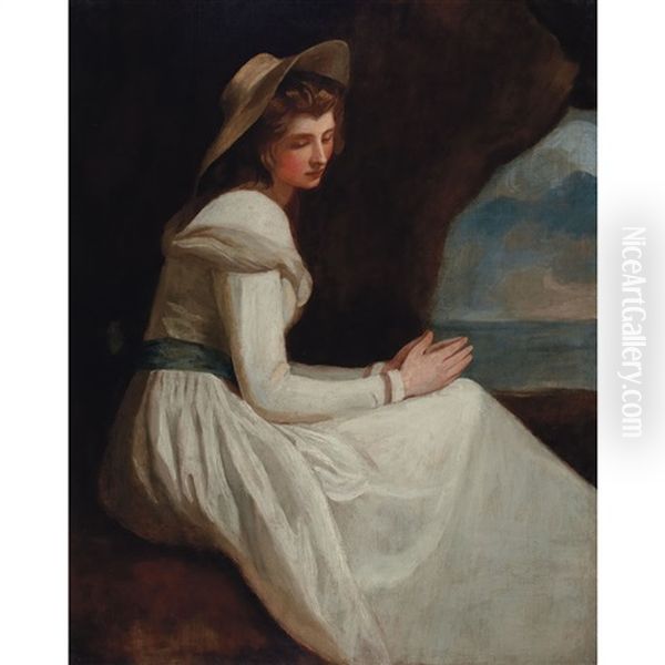 Portrait Of Lady Hamilton As Ariadne Oil Painting by George Romney