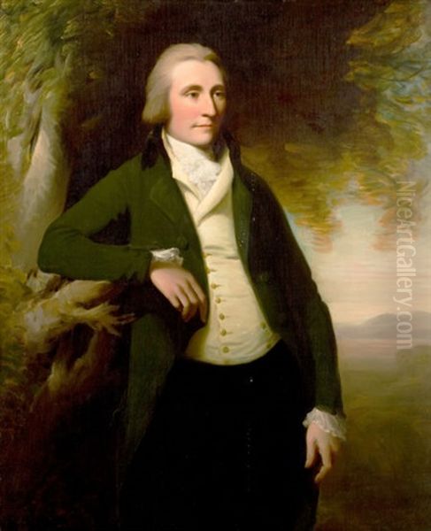 Portrait Of A Man (arthur Young, Secretary Of Agriculture?) Oil Painting by George Romney