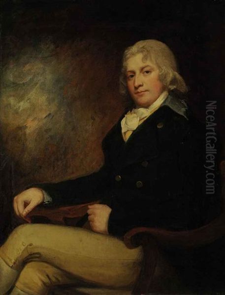 Portrait Of Colin Dunlop Of Carmyle, Provost Of Glasgow, Seated Oil Painting by George Romney