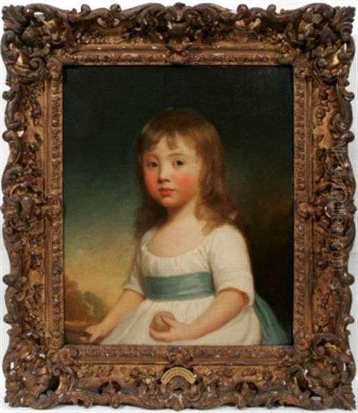 Portrait Of Young Richard Torin Kindersley Oil Painting by George Romney