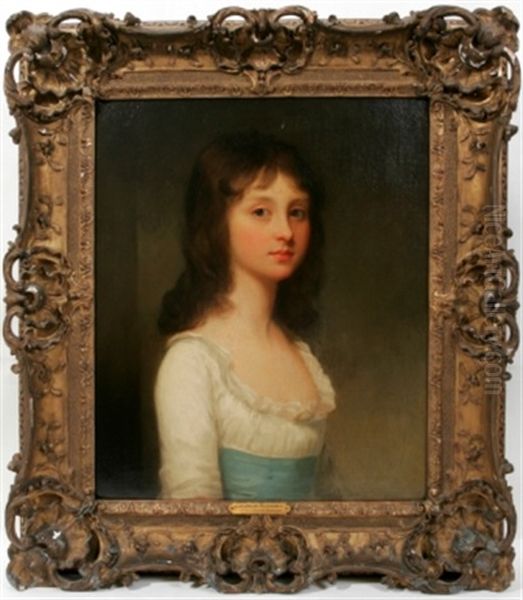 Portrait Of Young Eliza Honoria Kindersley Oil Painting by George Romney