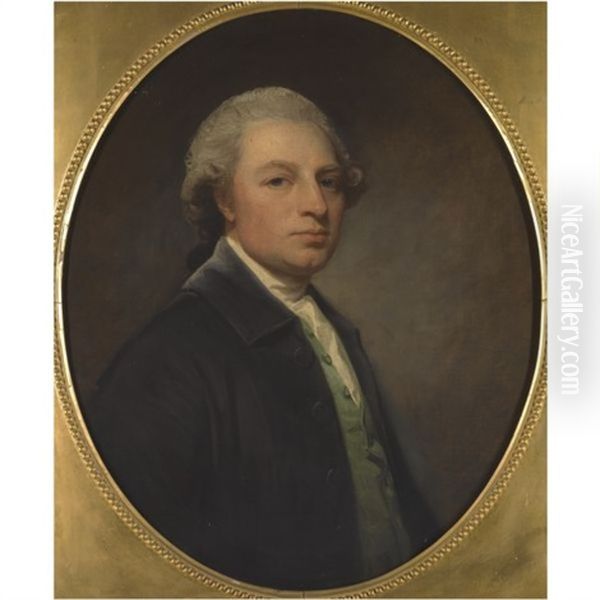 Portrait Of Mr Samuel Hartley Oil Painting by George Romney