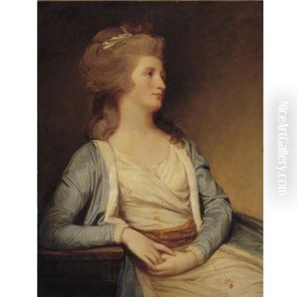 Portrait Of Mrs. James Ker Oil Painting by George Romney