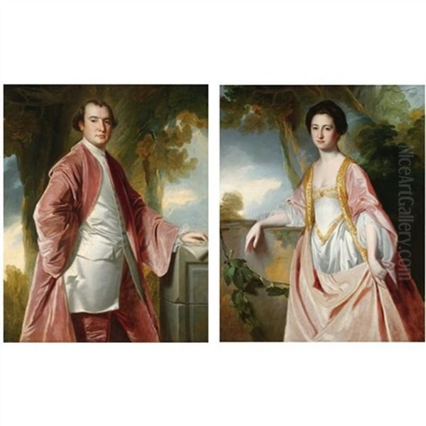 Portrait Of William Salmond Of Waterfoot, Cumberland (+ His Wife, Jane Hasell Of Dalemain; Pair) Oil Painting by George Romney