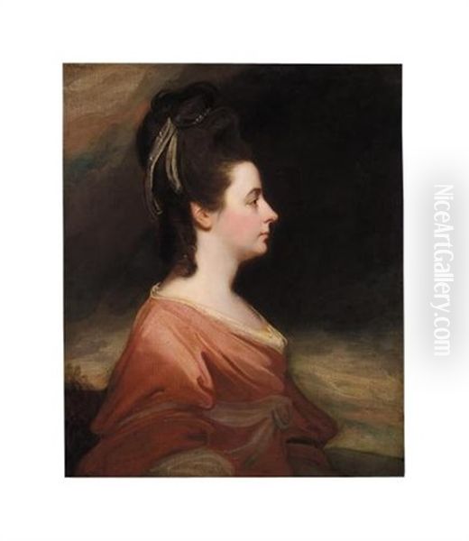 Portrait Of Harriet Gale, Mr. John Blanshard Oil Painting by George Romney