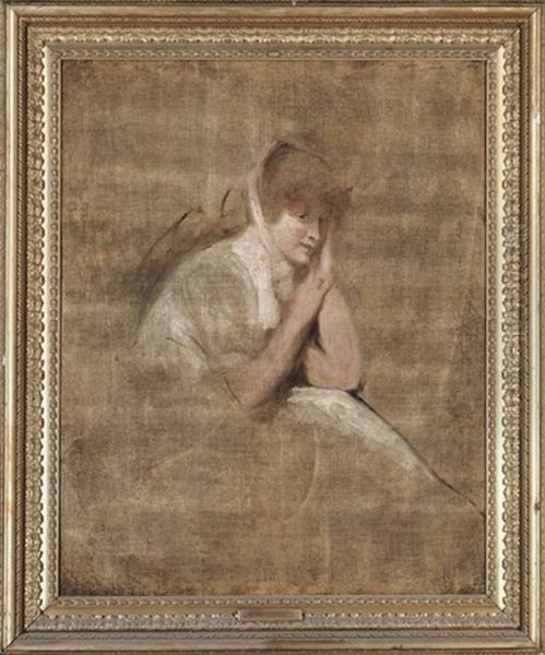 Portrait Of A Lady, Lady Emma Hamilton (?) Oil Painting by George Romney