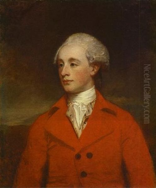 Portrait Of Mr Morley In A Red Coat Oil Painting by George Romney