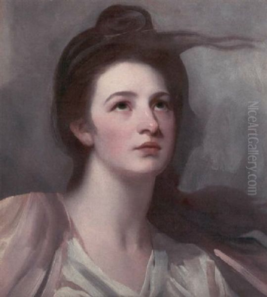 Portrait Of A Lady (emma Hart?), Later Lady Hamilton Oil Painting by George Romney