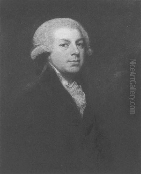 Portrait Of Mr. Wright Oil Painting by George Romney