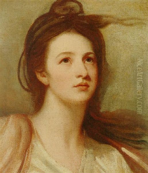 Head Of A Young Woman Oil Painting by George Romney