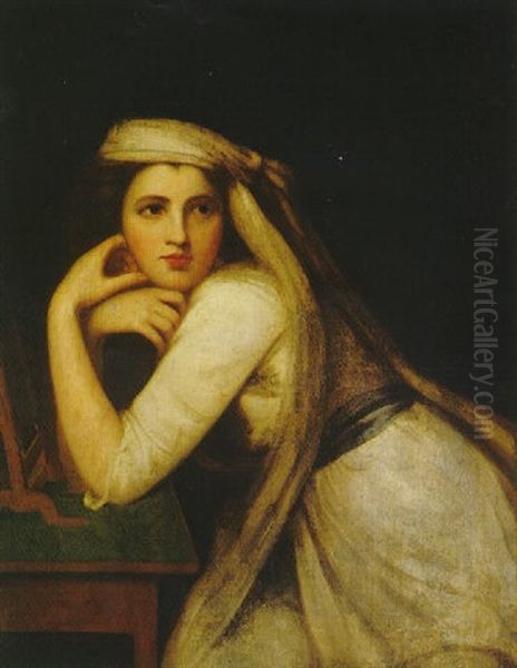 Portrait Of Emma Hamilton As Bacchante by George Romney