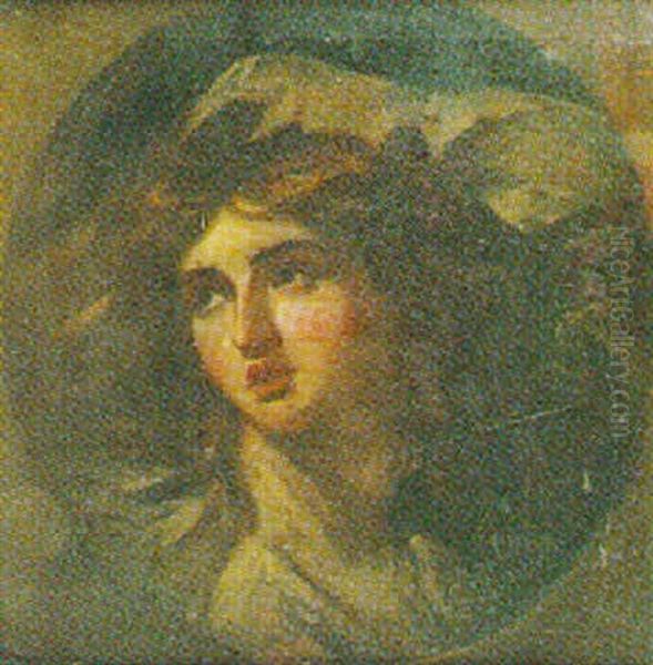 Portrait Of A Woman (emma Hamilton?) Oil Painting by George Romney