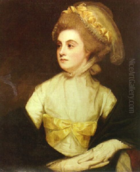 A Portrait Of A Lady (miss Tempest?) Oil Painting by George Romney