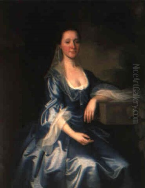 Portrait Of Anne Gillison, Seated Three-quarter Length In A Landscape Oil Painting by George Romney