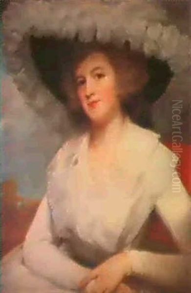 Portrait Of Elizabeth, Lady Forbes Oil Painting by George Romney