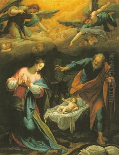 The Nativity Oil Painting by Cristoforo Roncalli