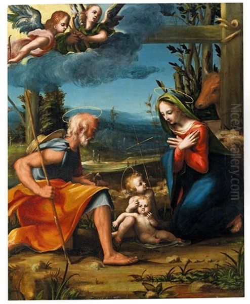 Die Heilige Familie Oil Painting by Francesco Maria Rondani