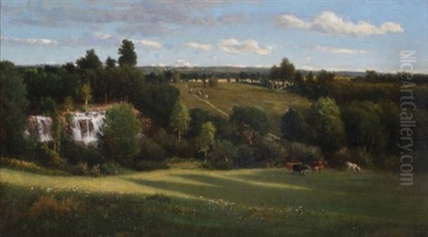 Pastoral Landscape Oil Painting by Frederick Rondel