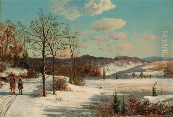 Winter Landscape Oil Painting by Frederick Rondel