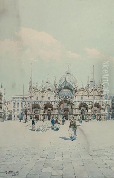 Basilica San Marco, Venice Oil Painting by Camillo, Millo Bortoluzzi