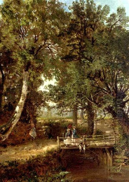 Boating (+ Fishing; Pair) Oil Painting by Frederick Rondel