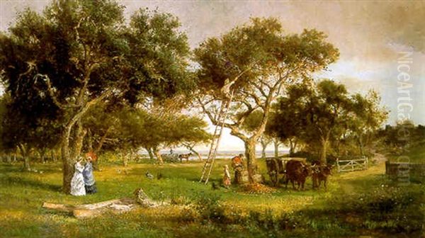 The Apple Pickers Oil Painting by Frederick Rondel