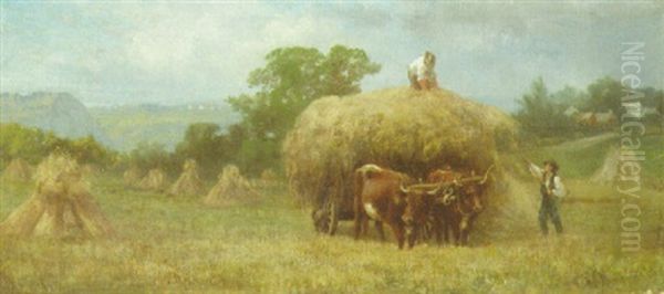 Harvesting Oil Painting by Frederick Rondel