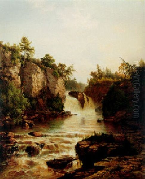 Ausable Falls Oil Painting by Frederick Rondel