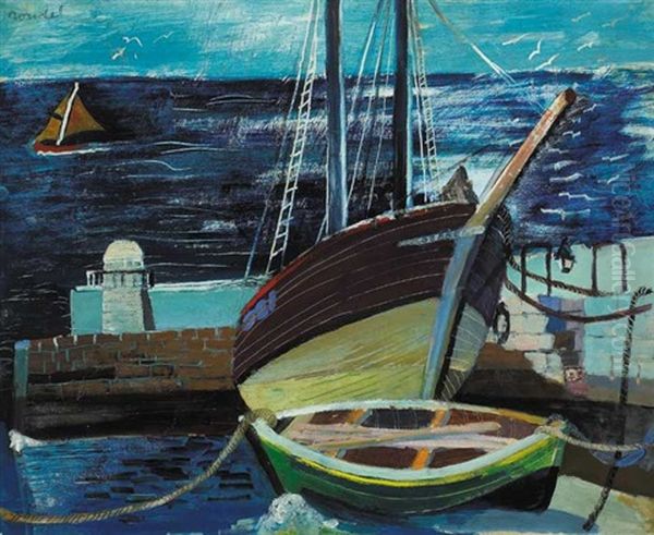 The Harbour Oil Painting by Georgette Rondel