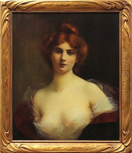 Portrait Of A Lady Oil Painting by Henri Rondel