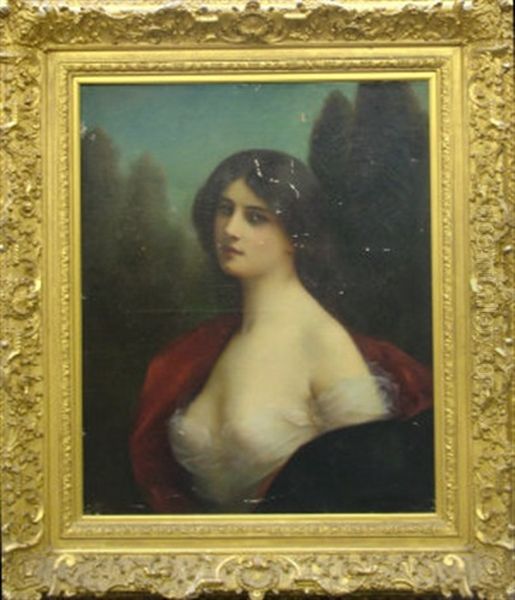 Portrait Of A Young Beauty Oil Painting by Henri Rondel